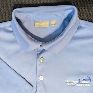 Ashworth Polo Golf Shirt Blue Mens M Heritage Palm Country Club